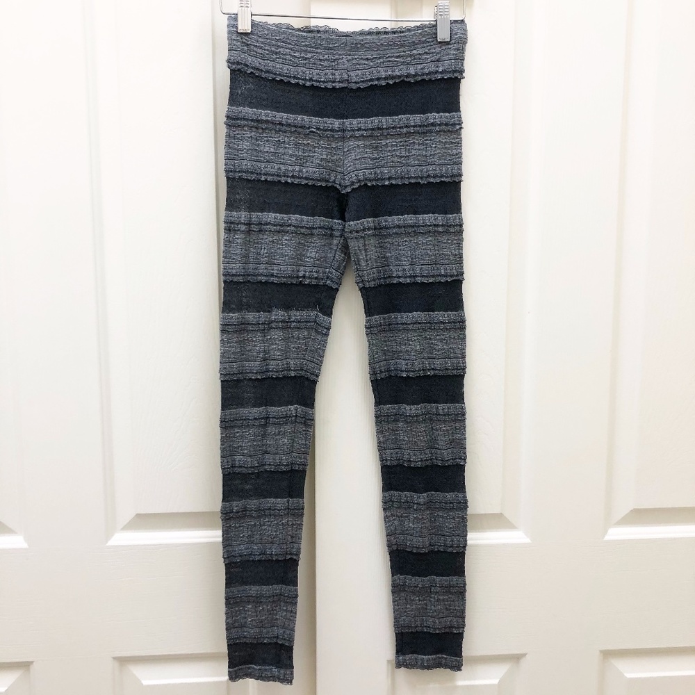 Free People Tiered ruffle and lace leggings